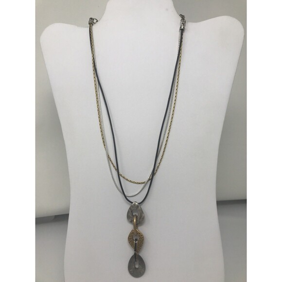 CHICO'S Pendant Necklace Metallic Multi Tone Silver Tone Copper Tone - Picture 2 of 8